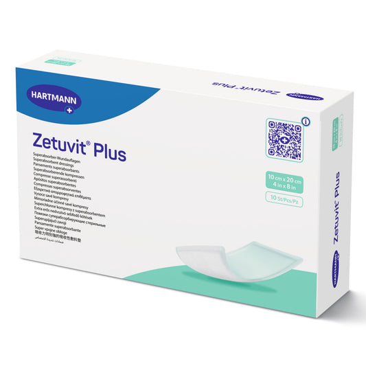 Super Absorbent Dressing Zetuvit® Plus Without Adhesive 4 X 8 Inch Rectangle