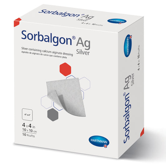Silver Alginate Dressing Sorbalgon® Ag 4 X 4 Inch Square Sterile