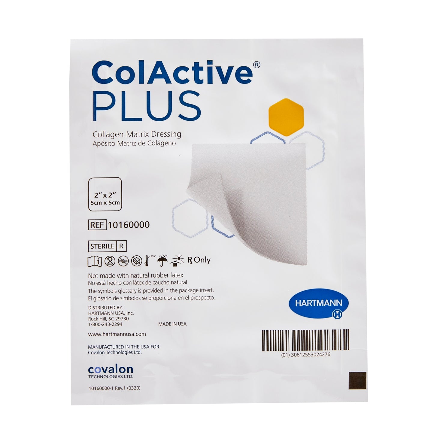 Collagen Dressing ColActive® Plus 2 X 2 Inch Square Sterile
