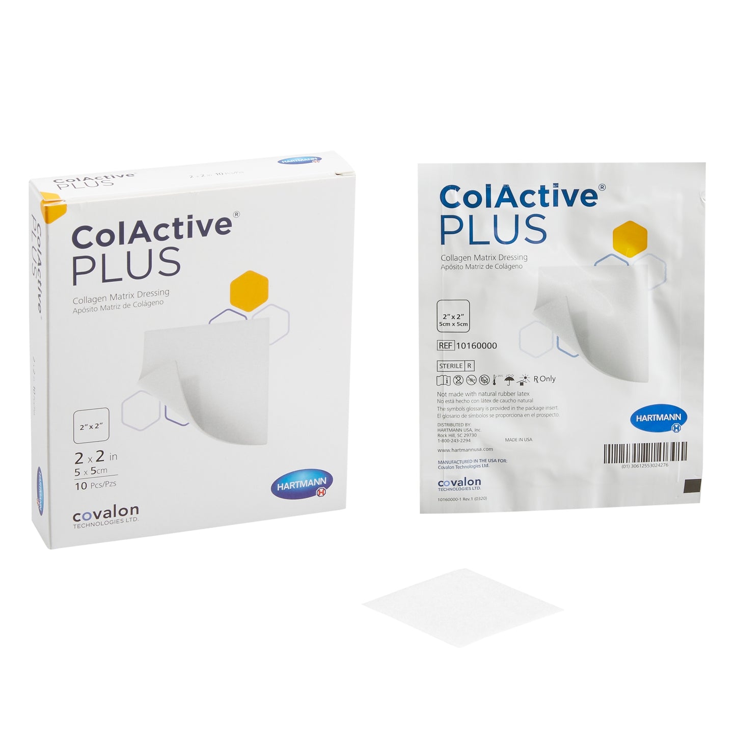 Collagen Dressing ColActive® Plus 2 X 2 Inch Square Sterile