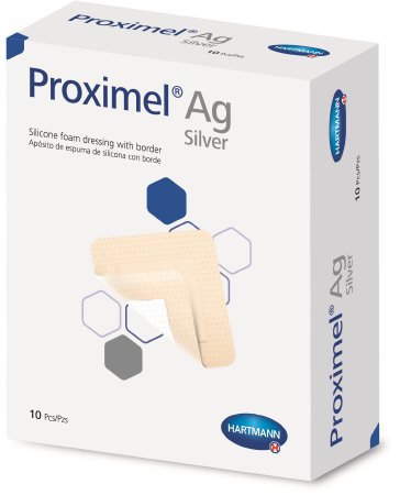 Silver Foam Dressing Proximel® Ag 3 X 3 Inch Square Sterile