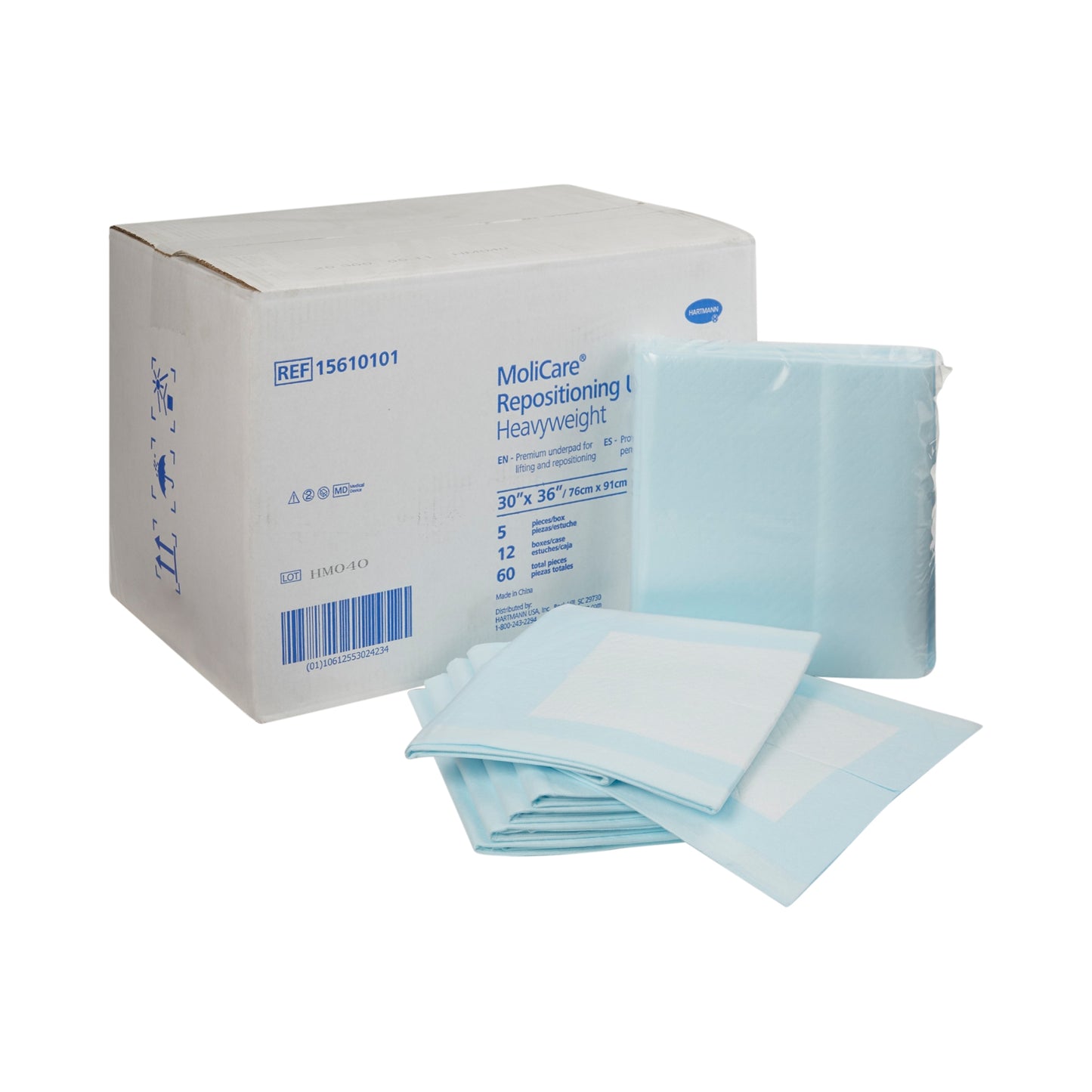 Disposable Underpad MoliCare® Repositioning 30 X 36 Inch Polymer Heavy Absorbency