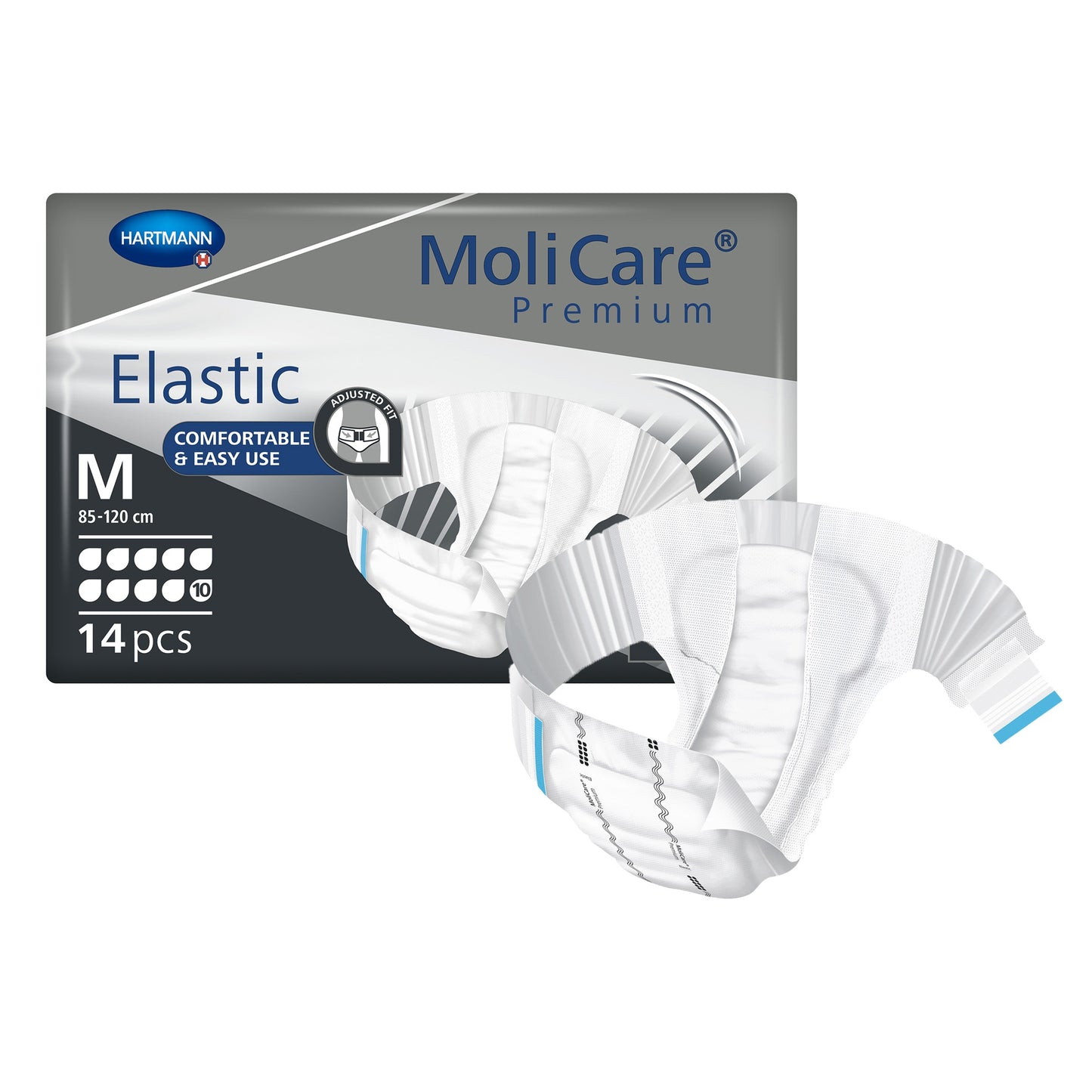 Incontinence Brief MoliCare® Premium Elastic 10D Adult Medium Unisex Disposable Heavy Absorbency