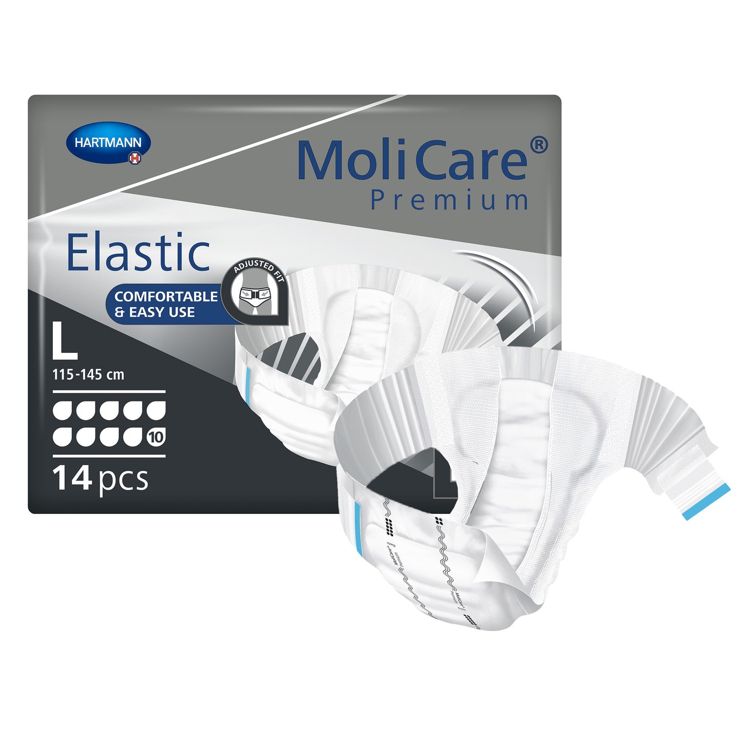 Incontinence Brief MoliCare® Premium Elastic 10D Adult Large Unisex Disposable Heavy Absorbency