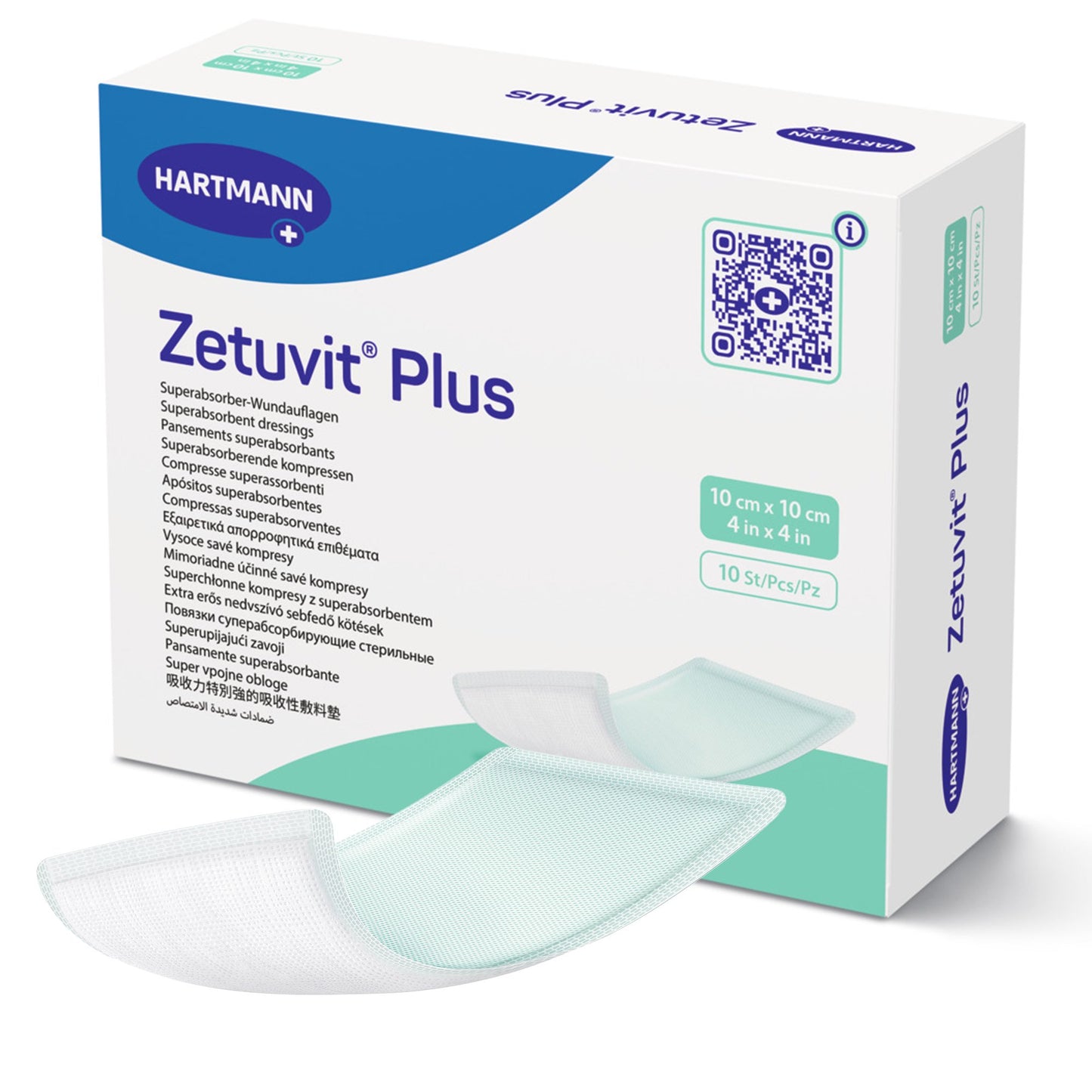 Super Absorbent Dressing Zetuvit® Plus Without Adhesive 4 X 4 Inch Square