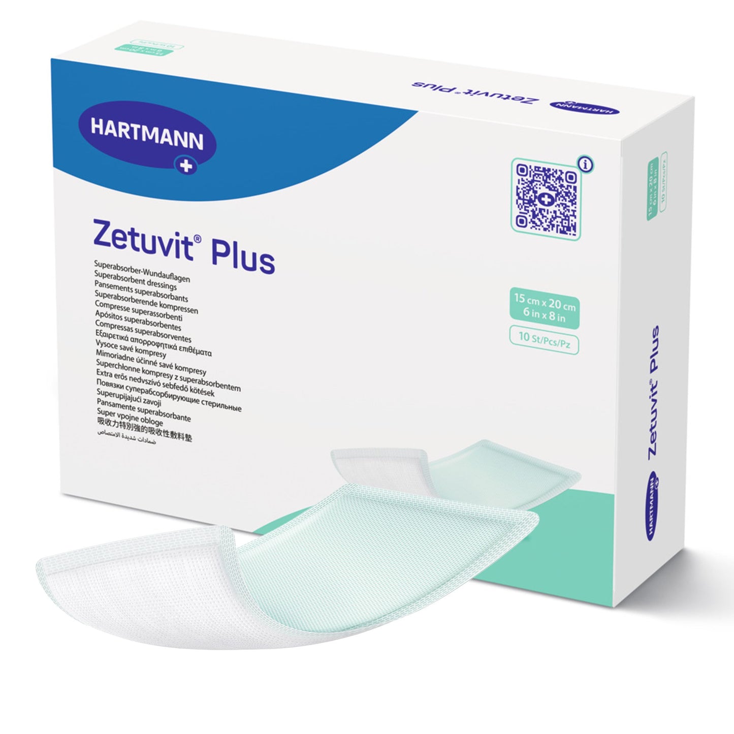 Super Absorbent Dressing Zetuvit® Plus Without Adhesive 6 X 8 Inch Rectangle