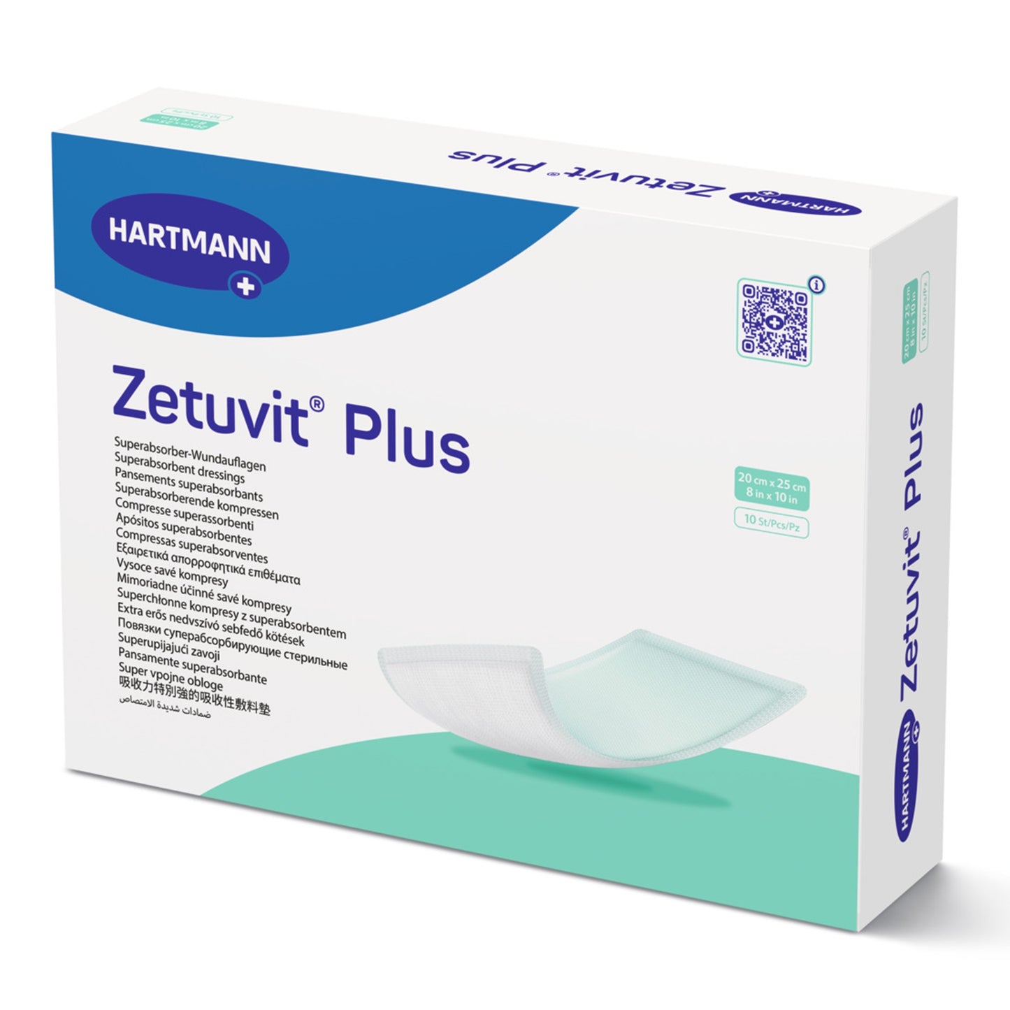 Super Absorbent Dressing Zetuvit® Plus Without Adhesive 8 X 10 Inch Rectangle