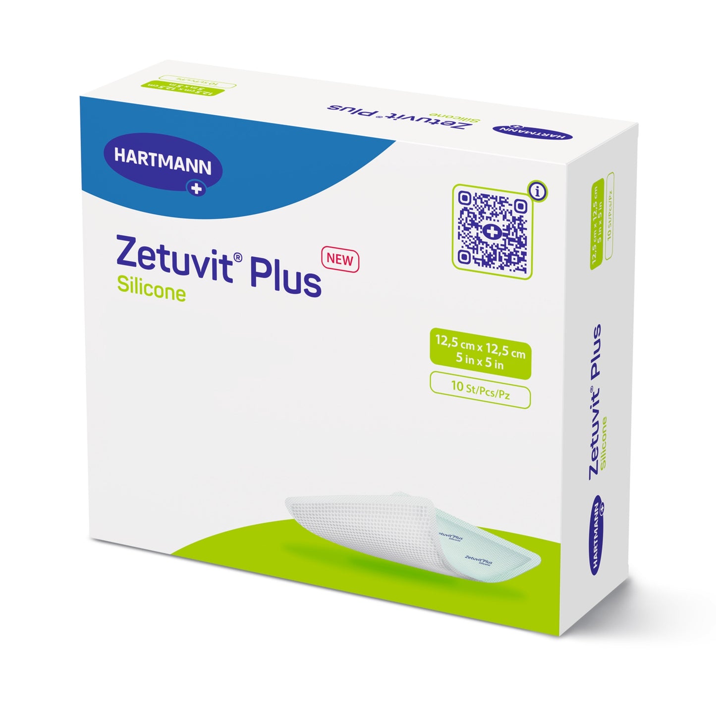 Super Absorbent Dressing Zetuvit® Plus Silicone Silicone Adhesive 5 X 5 Inch Square