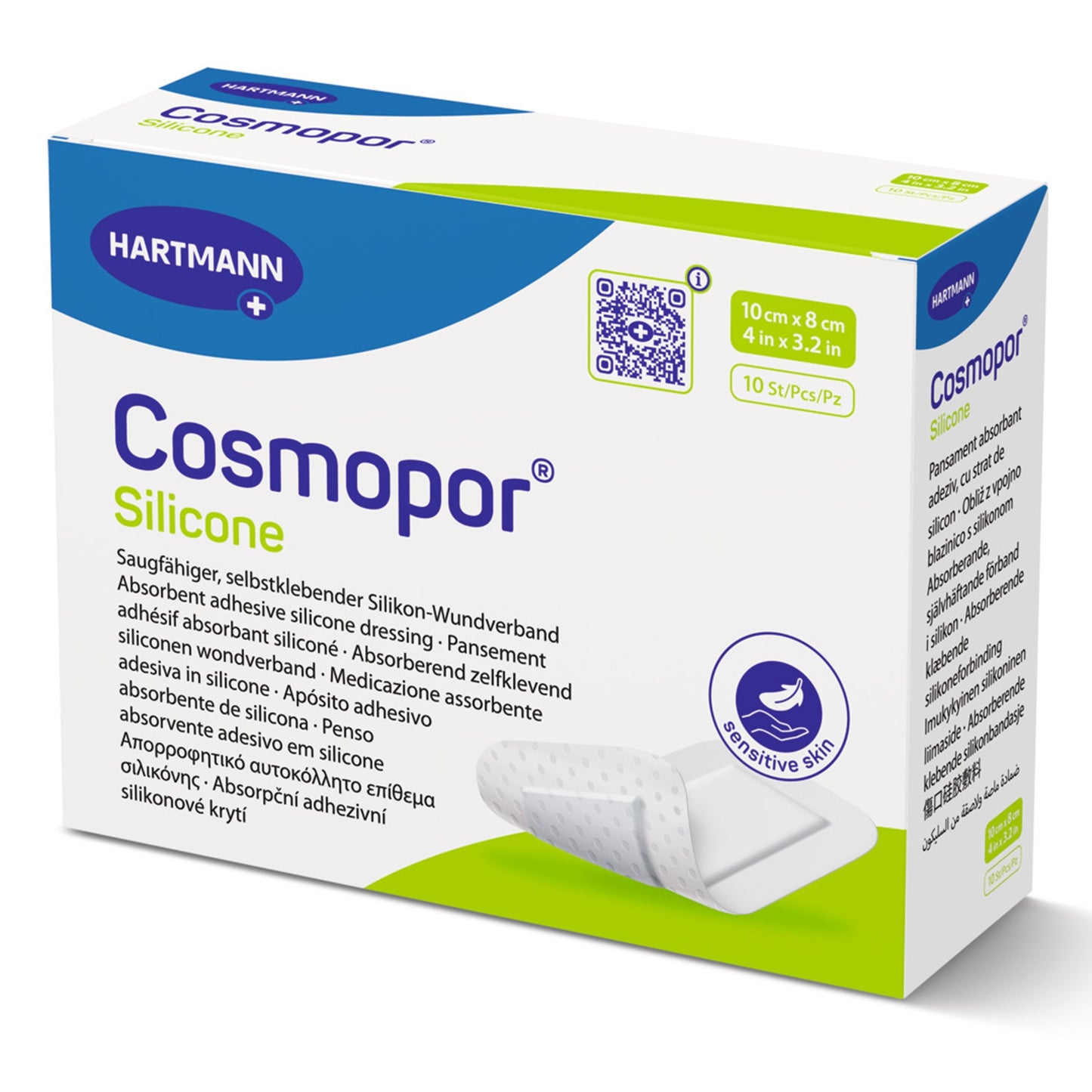 Island Dressing Cosmopor® Silicone 3.2 X 4 Inch Rectangle Sterile Water Resistant Nonwoven Backing