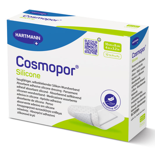 Island Dressing Cosmopor® Silicone 3.2 X 4 Inch Rectangle Sterile Water Resistant Nonwoven Backing