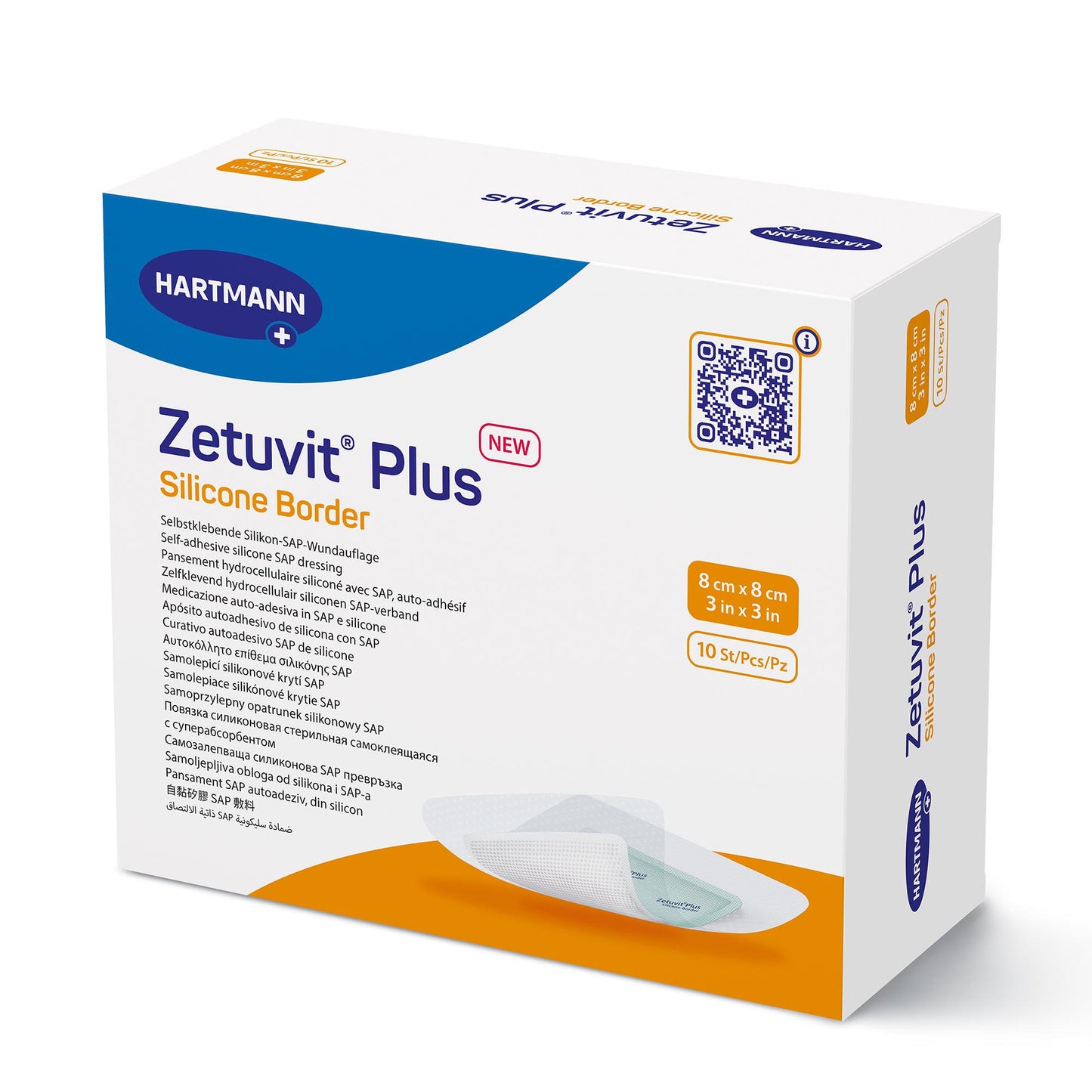 Super Absorbent Dressing Zetuvit® Plus Silicone Border Silicone Adhesive 3 X 3 Inch Square