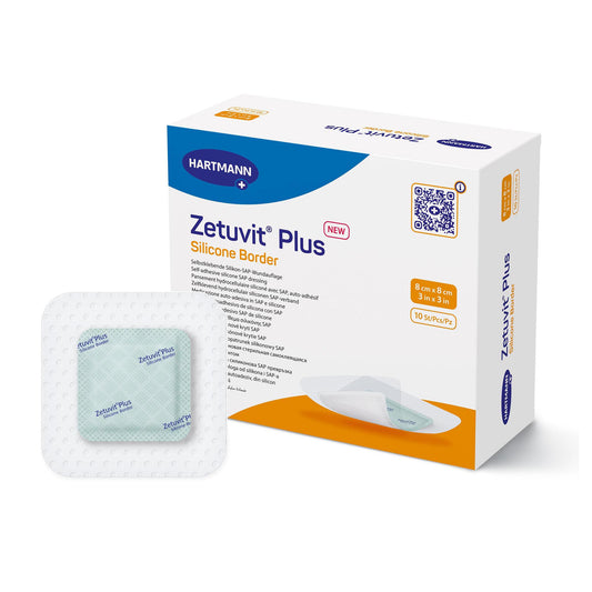 Super Absorbent Dressing Zetuvit® Plus Silicone Silicone Adhesive 3 X 3 Inch Square