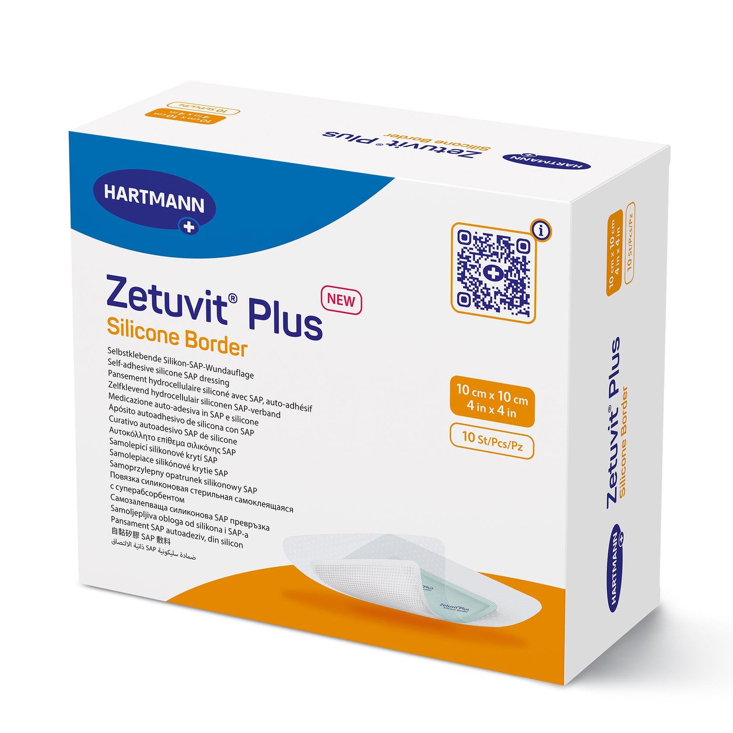 Super Absorbent Dressing Zetuvit® Plus Silicone Border Silicone Adhesive 4 X 4 Inch Square