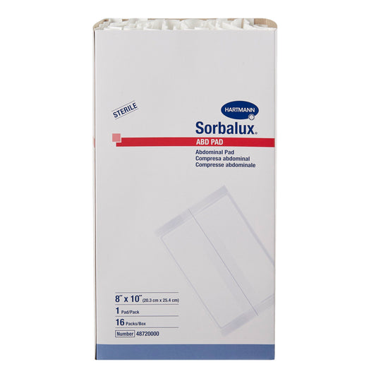 Abdominal Pad Sorbalux® ABD 8 X 10 Inch 1-Ply Sterile 1 per Pouch