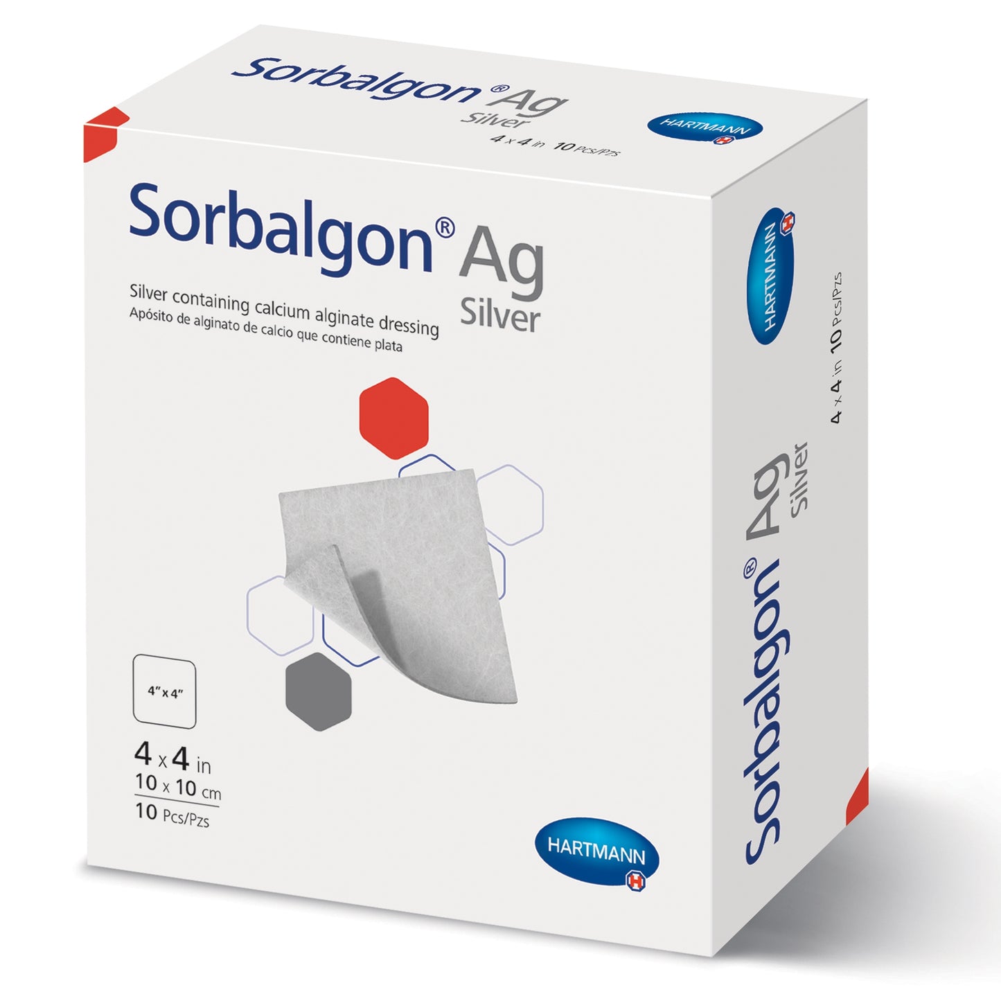 Silver Alginate Dressing Sorbalgon® Ag 4 X 4 Inch Square Sterile
