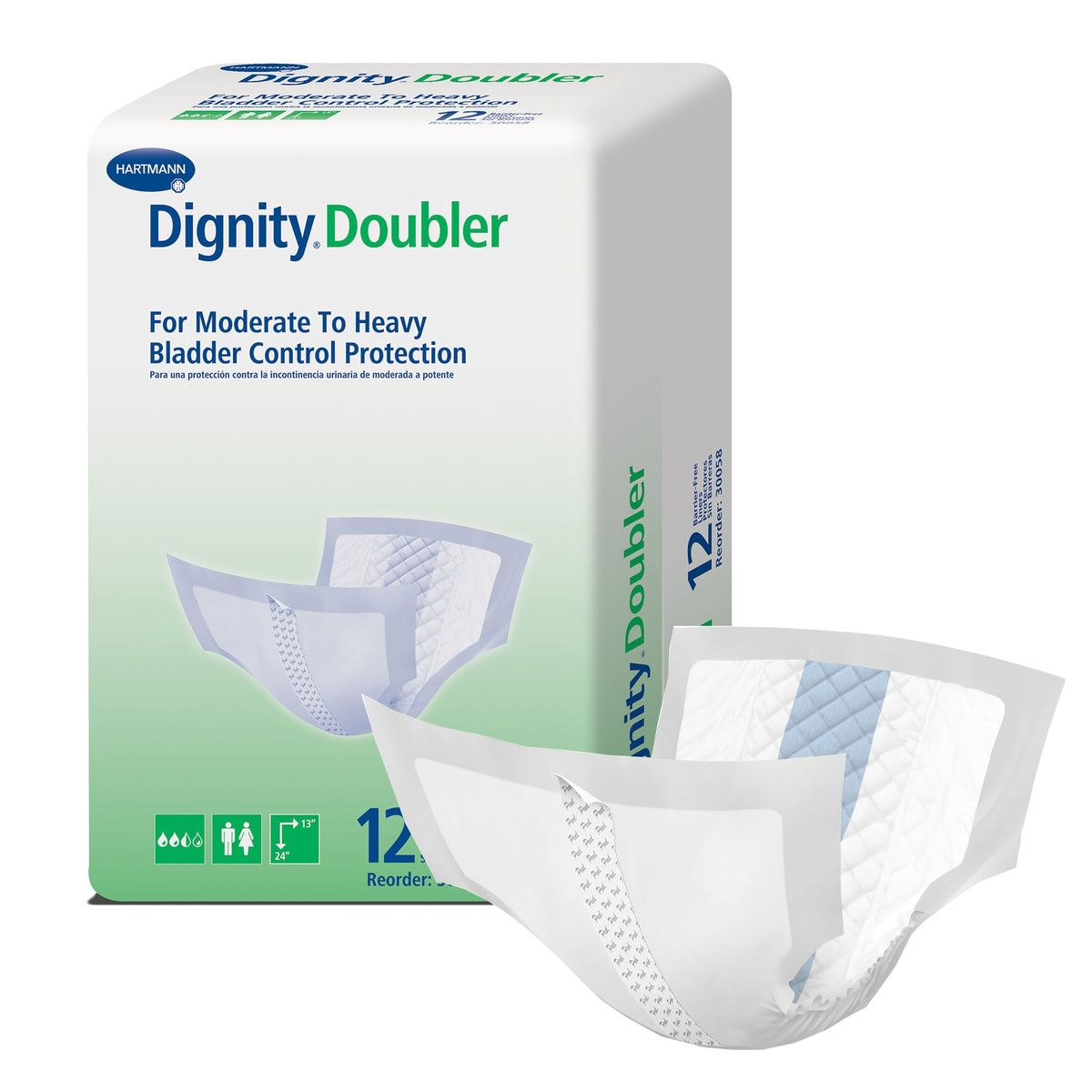 Control Pad Medication Bladder Control Pad Dignity® Doubler 13 X 24 Inch Moderate Absorbency ...
